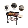 Barbecue charbon de bois avec grilles réglables en hauteur et roues Braska Modèle
