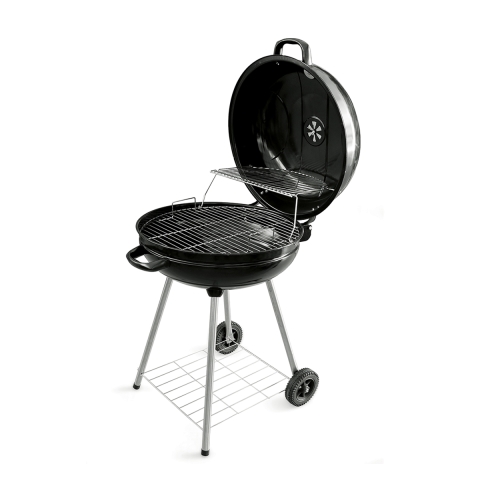 Barbecue à charbon rond Ø57x90cm avec roues et couvercle Seara Promotion
