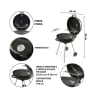 Barbecue à charbon rond Ø57x90cm avec roues et couvercle Seara Prix