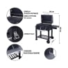 Barbecue au charbon avec couvercle, grille réglable et roues Grilla 