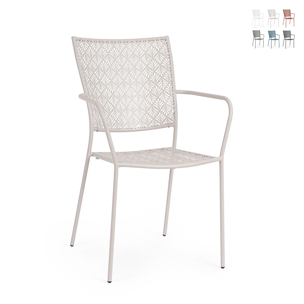 Chaise de jardin empilable avec accoudoirs en acier Bizzotto Lizette Promotion Chaise de jardin empilable avec accoudoirs en acier Bizzotto Lizette Promotion