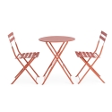 Ensemble table de jardin ronde 2 chaises pliantes Bistrot Vente