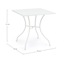 Table de jardin carré en acier 70x70x71cm Bizzotto Kelsie Dimensions
