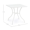 Table de jardin carré en acier 70x70x71cm Bizzotto Kelsie Dimensions