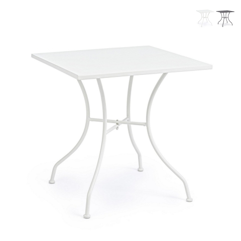 Table de jardin carré en acier 70x70x71cm Bizzotto Kelsie Promotion