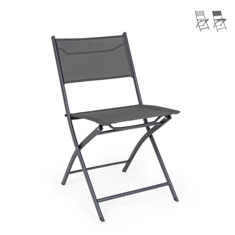 Chaise d'extérieur pliante en acier et textilène Bizzotto Martinez Promotion