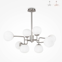 Suspension moderne pour salon 8 sphères en verre blanc Erich Maytoni Vente