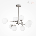 Suspension moderne pour salon 8 sphères en verre blanc Erich Maytoni Vente