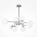 Suspension moderne pour salon 8 sphères en verre blanc Erich Maytoni Modèle