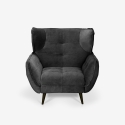 Fauteuil relax salon design moderne en velours capitonné Lunna Vente