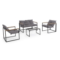 Ensemble de salon de jardin extérieur 2 fauteuils canapé et table Bizzotto Ilda Promotion