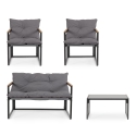 Ensemble de salon de jardin extérieur 2 fauteuils canapé et table Bizzotto Ilda Catalogue