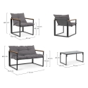Ensemble de salon de jardin extérieur 2 fauteuils canapé et table Bizzotto Ilda Prix