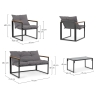 Ensemble de salon de jardin extérieur 2 fauteuils canapé et table Bizzotto Ilda Prix