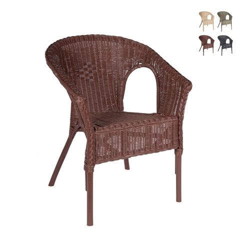 Fauteuil de jardin en rotin tressé Bizzotto Alliss Promotion
