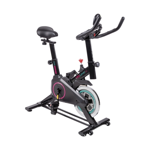 Vélo d'appartement volant 4 kg écran 5 fonctions support smartphone Striva Promotion