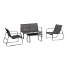 Salon de jardin moderne canapé 2 fauteuils table basse Bizzotto Gonzalo 