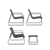 Salon de jardin moderne canapé 2 fauteuils table basse Bizzotto Gonzalo 