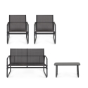 Salon de jardin moderne canapé 2 fauteuils table basse Bizzotto Gonzalo 