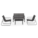 Salon de jardin moderne canapé 2 fauteuils table basse Bizzotto Gonzalo Remises