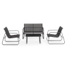 Salon de jardin moderne canapé 2 fauteuils table basse Bizzotto Gonzalo Remises