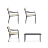 Salon de jardin 2 fauteuils canapé table basse beige Bizzotto Florida Offre
