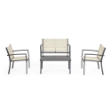 Salon de jardin 2 fauteuils canapé table basse beige Bizzotto Florida Vente