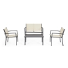 Salon de jardin 2 fauteuils canapé table basse beige Bizzotto Florida Vente
