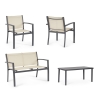 Salon de jardin 2 fauteuils canapé table basse beige Bizzotto Florida Catalogue