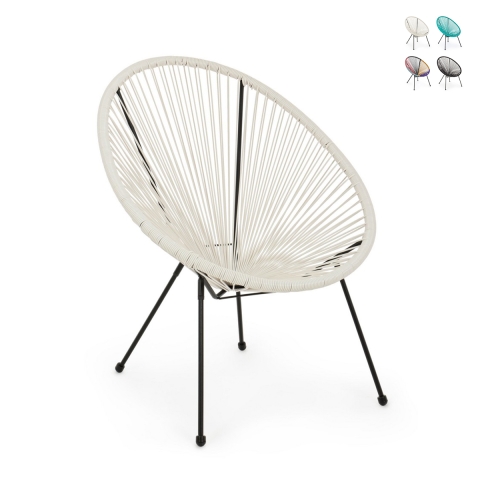 Fauteuil d'extérieur en corde design spaghetti Bizzotto Parker Promotion