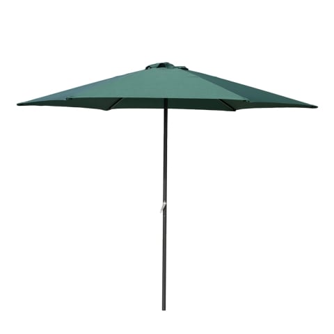 Parasol de jardin rond 3m mât central ouverture à manivelle Cuba Promotion