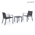Salon de jardin 2 chaises modernes avec table 45x45cm Bizzotto Auri Promotion