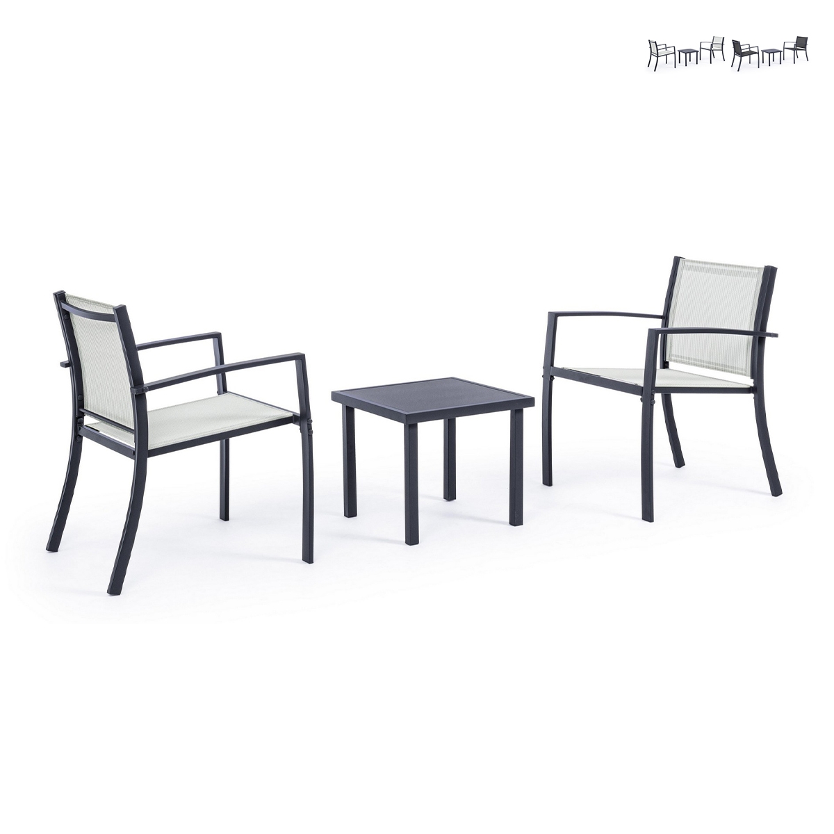Salon de jardin 2 chaises modernes avec table 45x45cm Bizzotto Auri Offre Salon de jardin 2 chaises modernes avec table 45x45cm Bizzotto Auri Offre