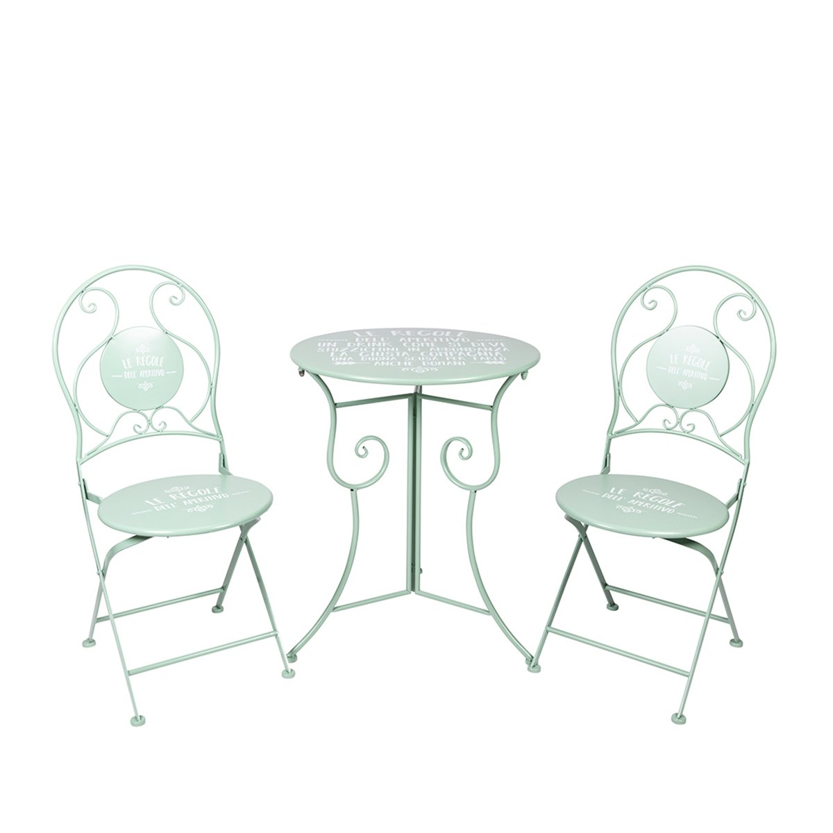 Ensemble table et 2 chaises pliantes d'extérieur vert Le Regole dell'Aperitivo Promotion Ensemble table et 2 chaises pliantes d'extérieur vert Le Regole dell'Aperitivo Promotion