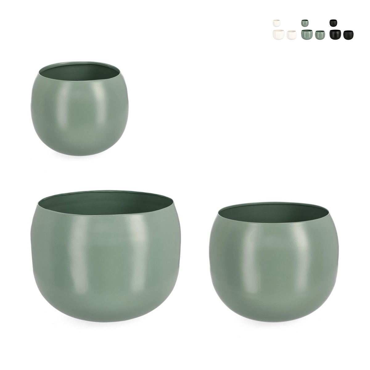 Ensemble de 3 pots ronds pour plantes et fleurs d'intérieur/extérieur Keyra Promotion Ensemble de 3 pots ronds pour plantes et fleurs d'intérieur/extérieur Keyra Promotion