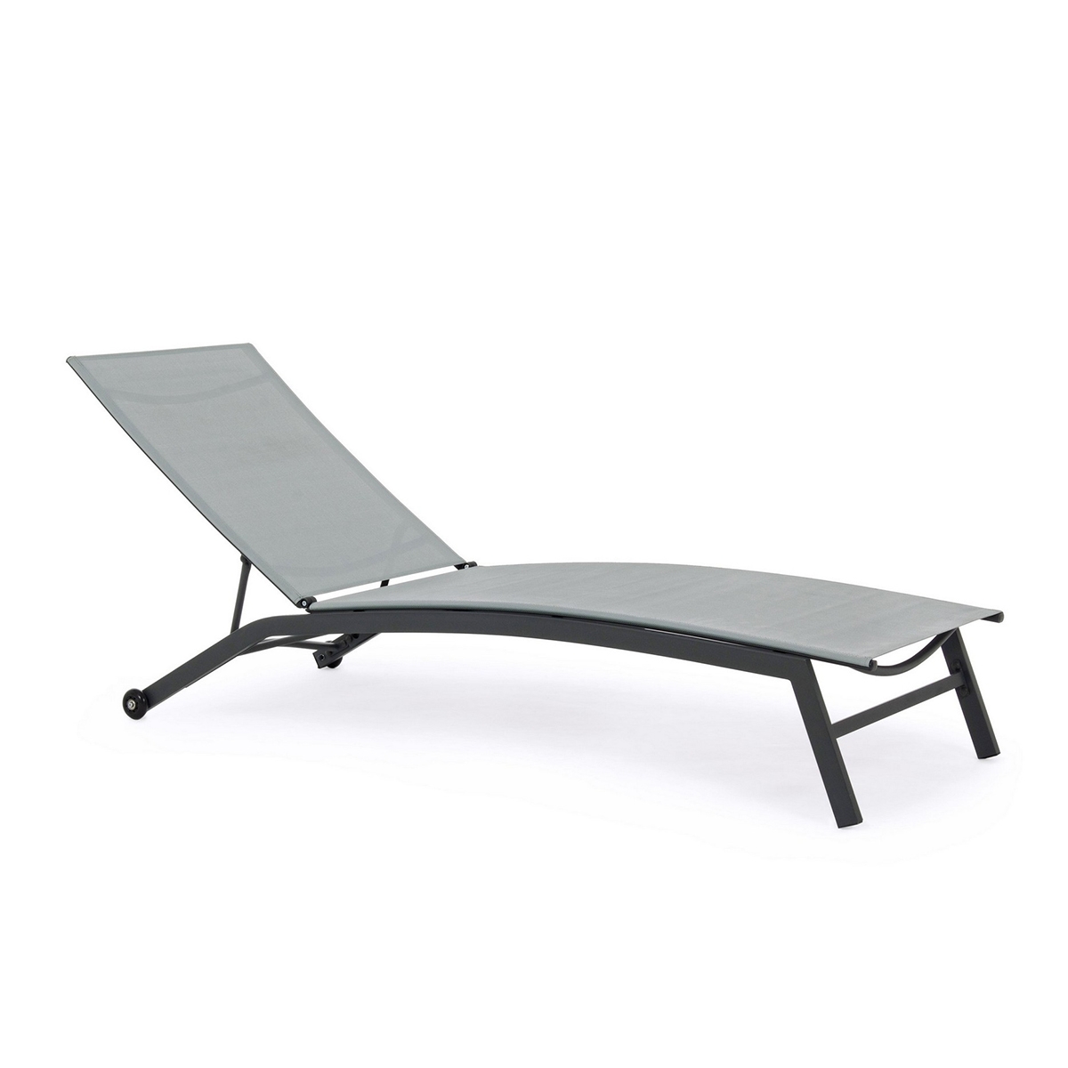 Chaise longue inclinable avec roues anthracite Bizzotto Nildas