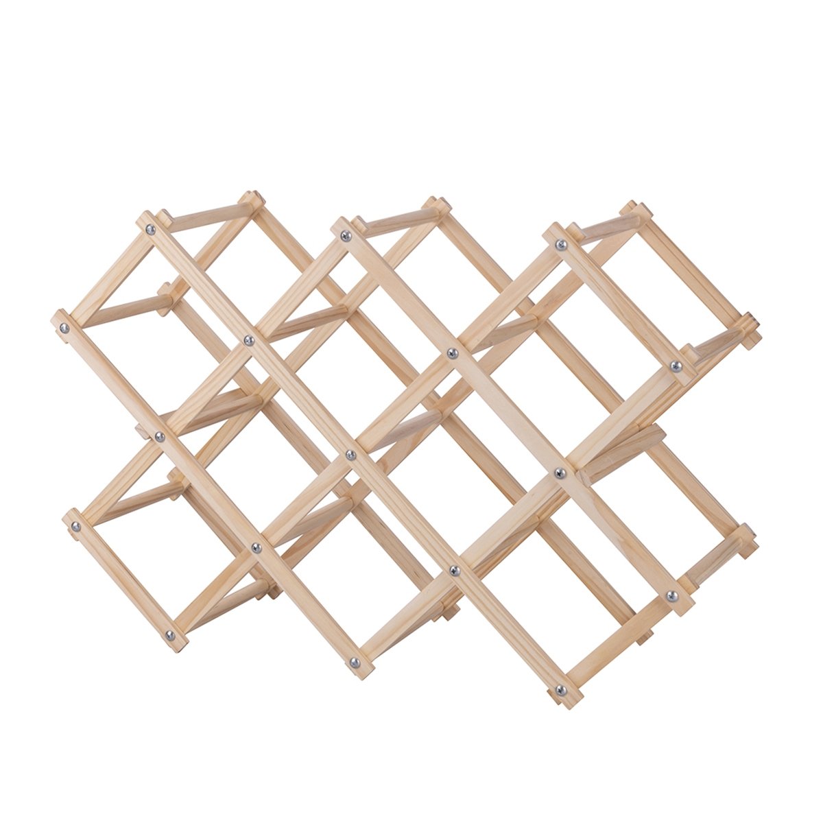 Porte-bouteilles pliable en bois de pin 53x17x38 Vintor