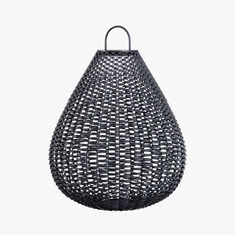 Lanterne solaire de jardin en rotin noir 61x48cm Maytoni Plet Promotion