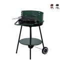 Barbecue au charbon de bois avec roues et grille ronde Ø 48 cm réglable Kivra Promotion