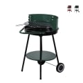 Barbecue au charbon de bois avec roues et grille ronde Ø 48 cm réglable Kivra Promotion