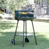 Barbecue au charbon de bois avec roues et grille ronde Ø 48 cm réglable Kivra Vente