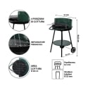 Barbecue au charbon de bois avec roues et grille ronde Ø 48 cm réglable Kivra Dimensions