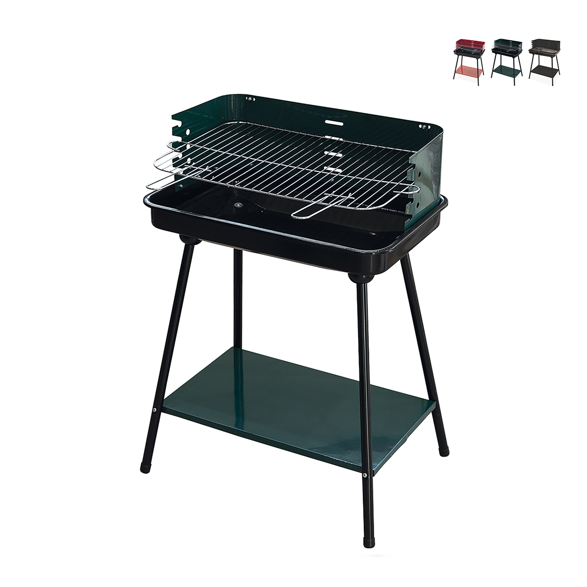 Barbecue à charbon avec grille réglable 58x38xh82cm Grilza