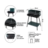 Barbecue à charbon avec grille réglable 58x38xh82cm Grilza Modèle