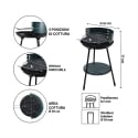 Barbecue à charbon rond avec grille Ø 42 cm réglable en hauteur Zafro Dimensions