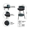 Barbecue à charbon rond avec grille Ø 42 cm réglable en hauteur Zafro Dimensions