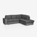 Canapé 3 places moderne avec méridienne à droite en tissu chenille Zafin Vente