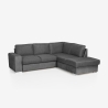 Canapé 3 places moderne avec méridienne à droite en tissu chenille Zafin Vente