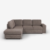 Canapé moderne 3 places avec méridienne à gauche en tissu chenille Kuvia Offre
