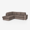 Canapé moderne 3 places avec méridienne à gauche en tissu chenille Kuvia Vente